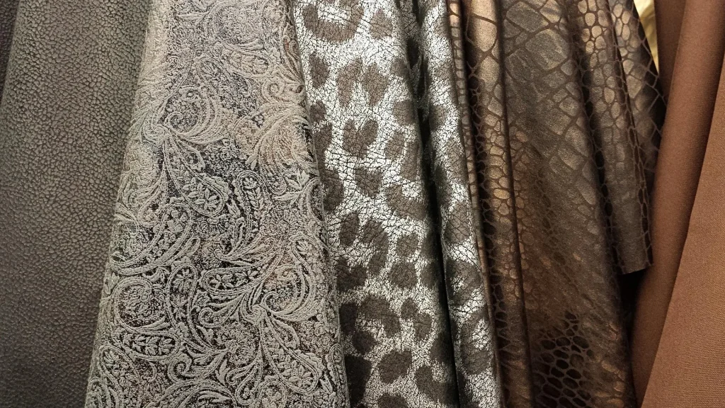 Various fabrics and garments up close